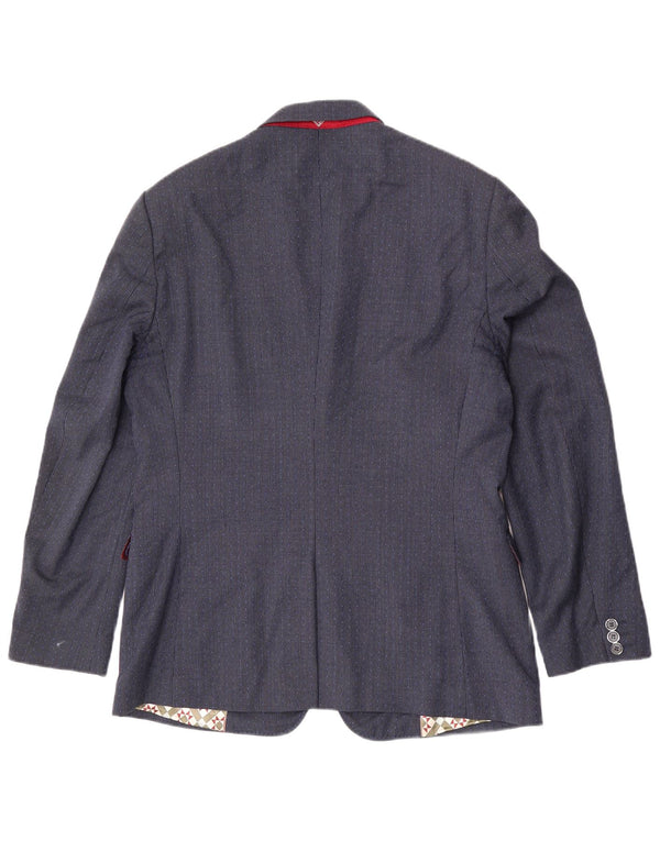 Sacou blazer pentru bărbați Ted Baker, cu 2 nasturi, UK 42 XL, lână cu picior de gală bleumarin