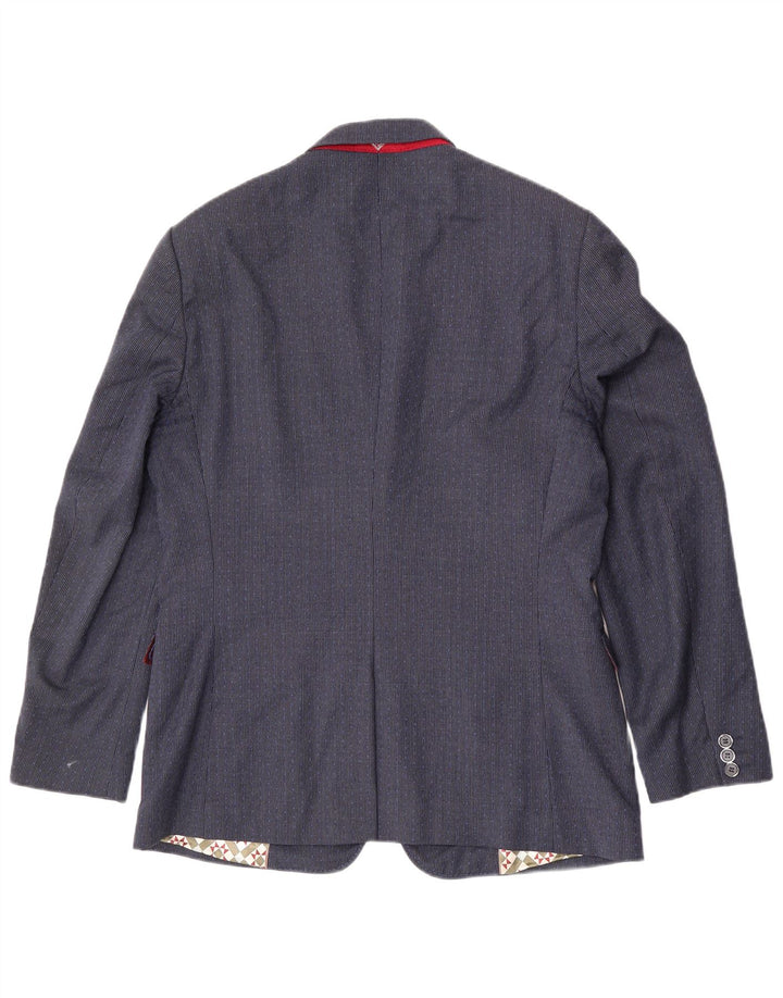 Sacou blazer pentru bărbați Ted Baker, cu 2 nasturi, UK 42 XL, lână cu picior de gală bleumarin