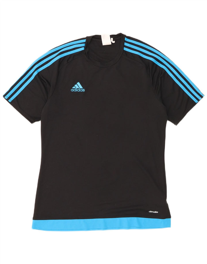 Tricou Adidas Climalite pentru bărbați Top Mediu Negru Poliester Colorblock