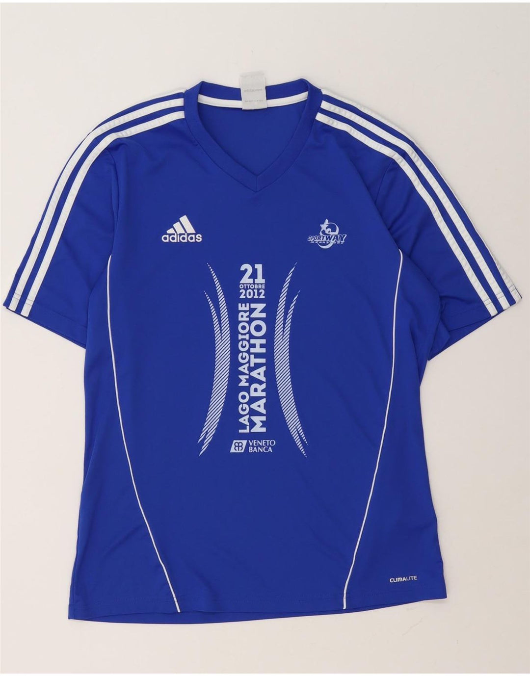 Tricou Adidas Climalite Graphic Top Medium Blue Poliester