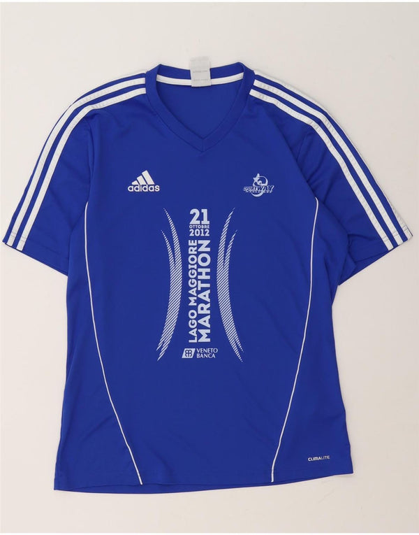Tricou Adidas Climalite Graphic Top Medium Blue Poliester