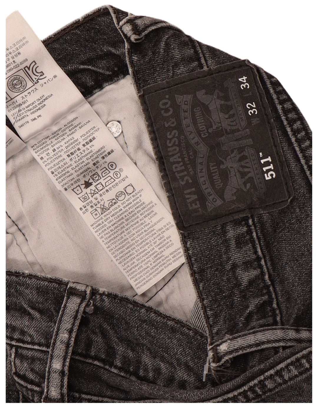 Blugi Levi's 511 Slim pentru bărbați W32 L32 bumbac gri