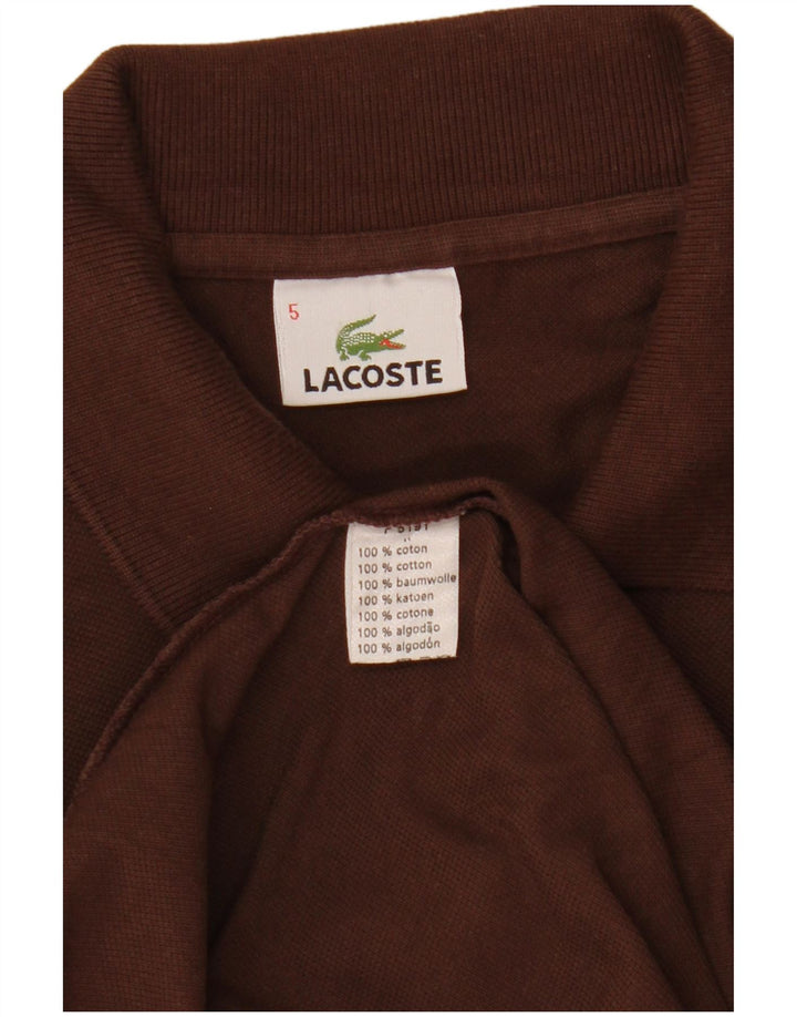 Tricou polo Lacoste pentru bărbați mărimea 5 mare, bumbac maro