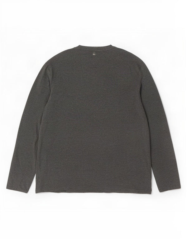 Top pentru bărbați Mountain Warehouse cu mânecă lungă 2XL, bumbac gri