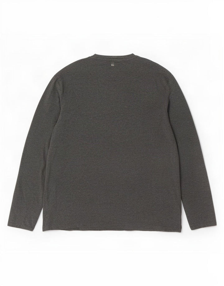 Top pentru bărbați Mountain Warehouse cu mânecă lungă 2XL, bumbac gri