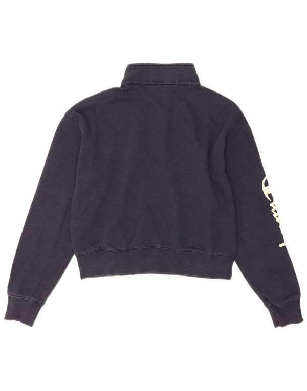 Pulover pentru femei Champion Crop Graphic Pulover UK 14 Medium Bleumarin