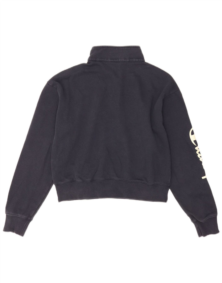 Pulover pentru femei Champion Crop Graphic Pulover UK 14 Medium Bleumarin