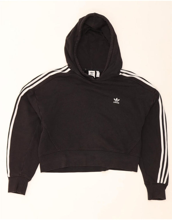 Jumper Adidas Crop Oversized Hoodie pentru femei UK 10 Small Black Bumbac