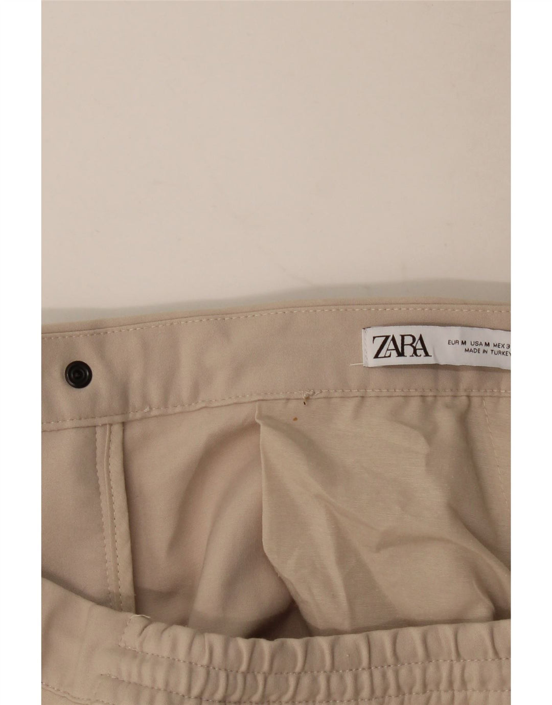Pantaloni chino pentru pantaloni de jogging ZARA pentru bărbați L32 L28 Bej Poliester