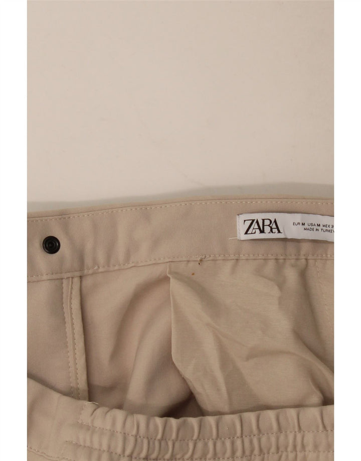 Pantaloni chino pentru pantaloni de jogging ZARA pentru bărbați L32 L28 Bej Poliester