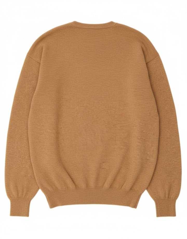 Massimo Dutti Pulover cu decolteu în V pentru bărbați XL Lână bej
