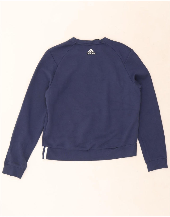 Pulover de hanorac Adidas pentru femei UK 12/14 Medium bleumarin bumbac