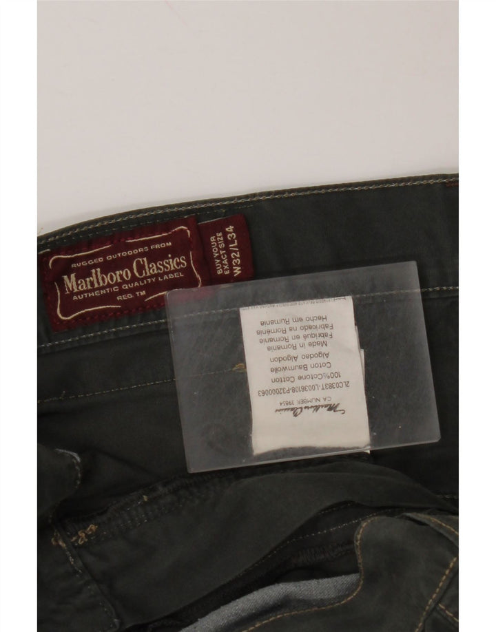 MARLBORO CLASSICS Pantaloni casual drepti pentru bărbați L32 L28 Bumbac verde