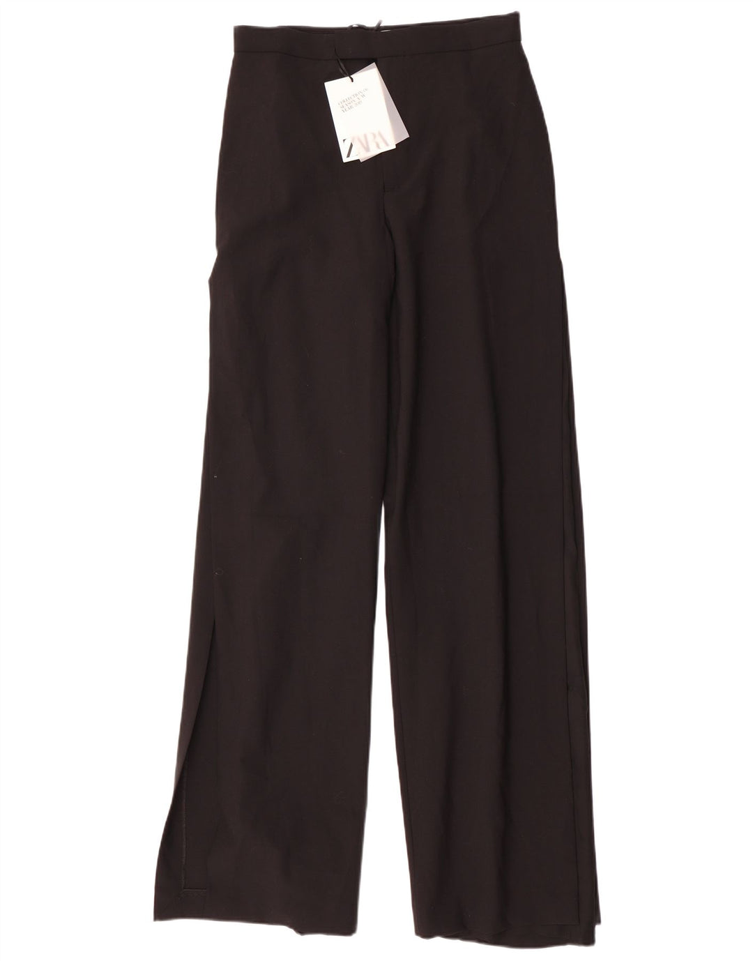 Pantaloni casual pentru femei Zara cu picioare late Mediu L28 L35 Poliester negru