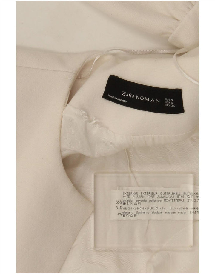 Jachetă Blazer deschisă pentru femei Zara UK 10 Poliester alb mic