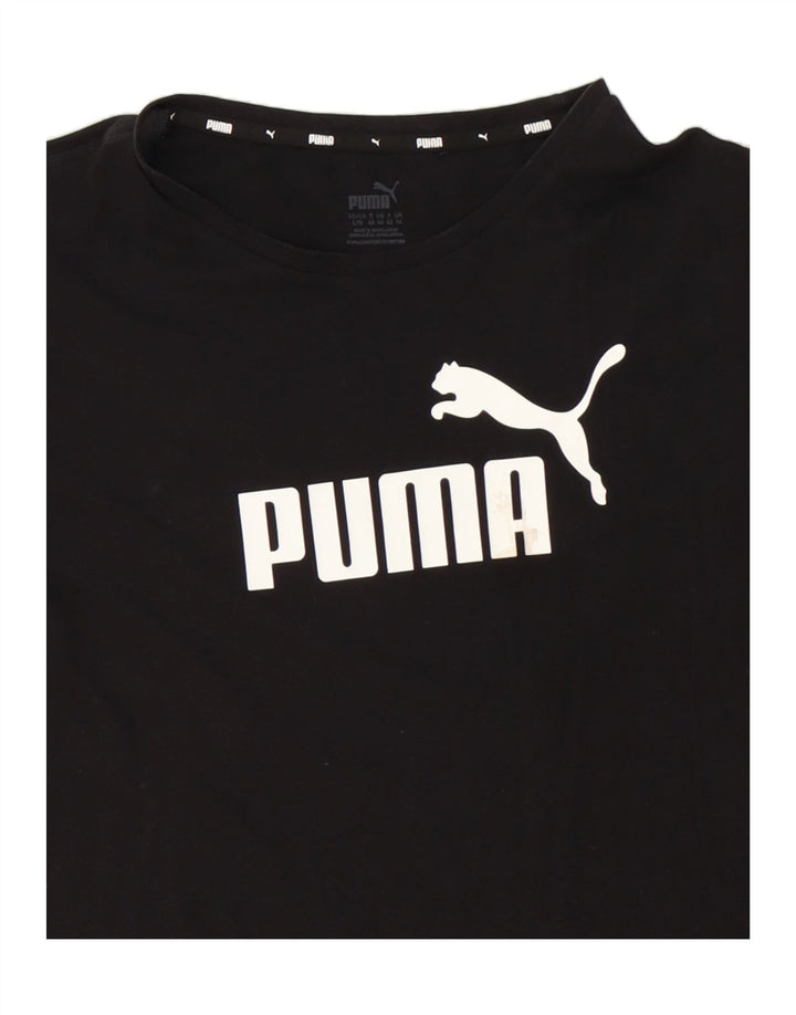 PUMA Womens Graphic T-Shirt Top UK 14 Medium  Black Vintage Puma and Second-Hand Puma from Messina Hembry 