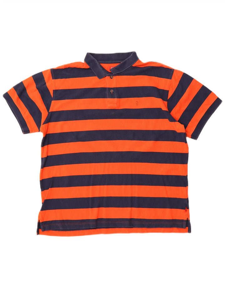 Cămașă polo Izod pentru bărbați XL, bumbac cu dungi portocalii