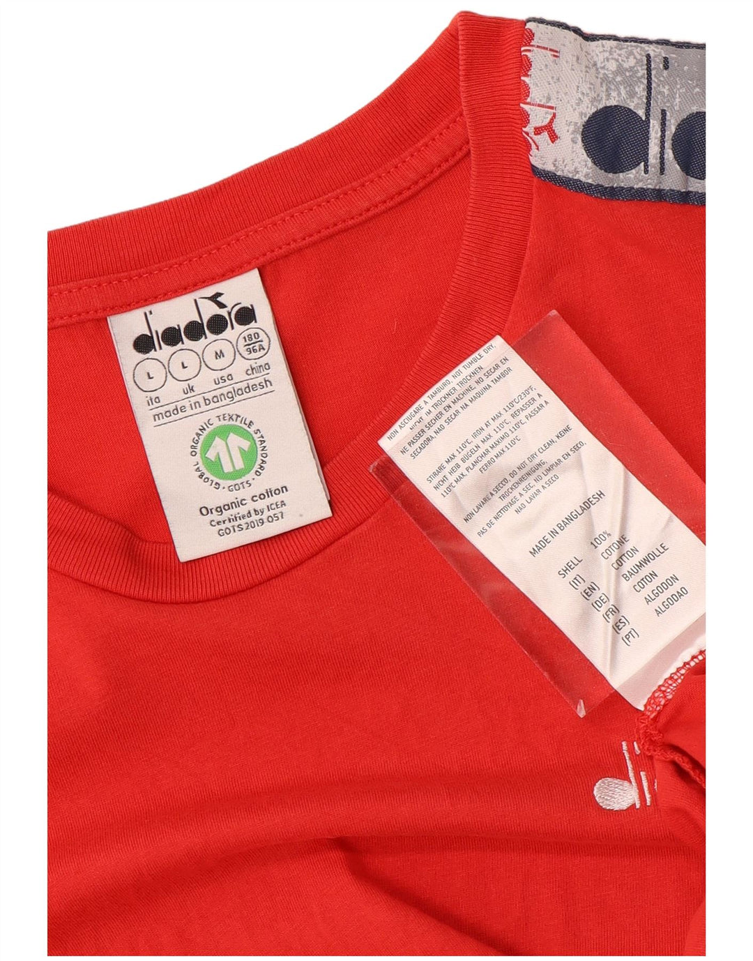 Tricou grafic pentru bărbați DIADORA Top mare roșu din bumbac color bloc