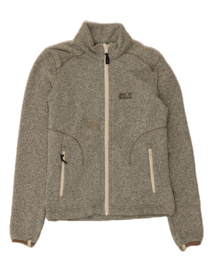 JACK WOLFSKIN Womens Tracksuit Top Jacket UK 10 Small Grey Polyester Vintage Jack Wolfskin and Second-Hand Jack Wolfskin from Messina Hembry 