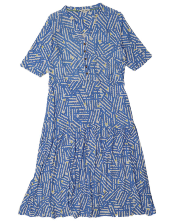White Stuff Rochie cu etaje pentru femei UK 12 Medium Blue Geometric Modal