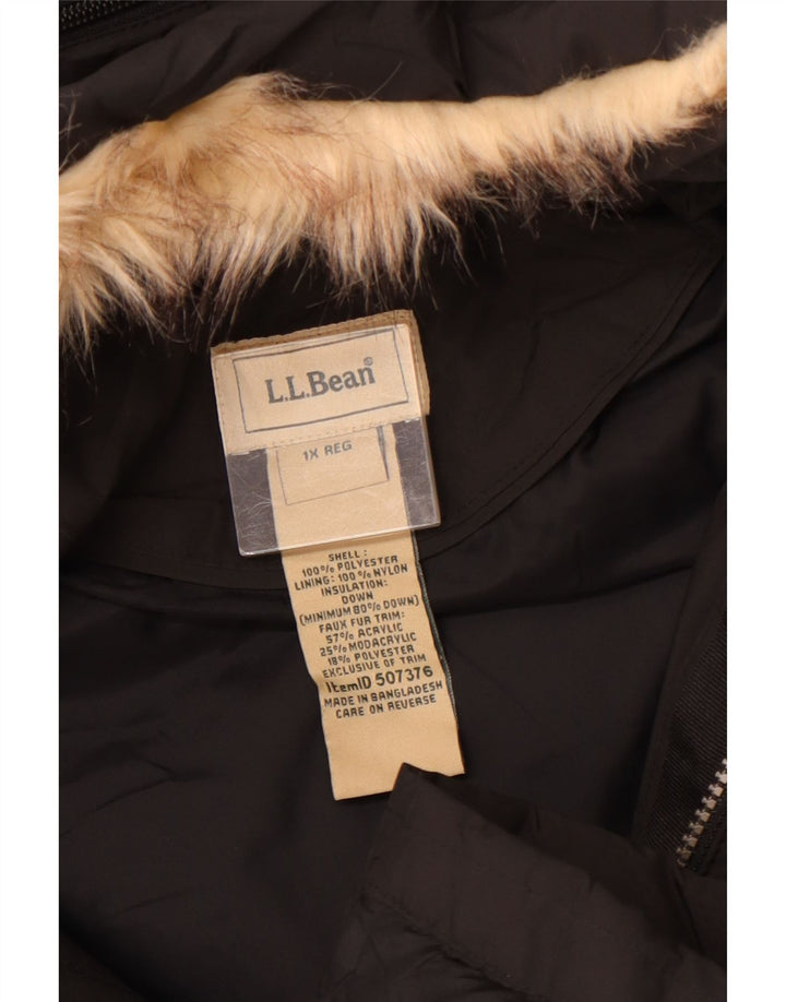 L.L.BEAN Palton căptușit cu glugă supradimensionat pentru femei UK 18 XL Poliester negru