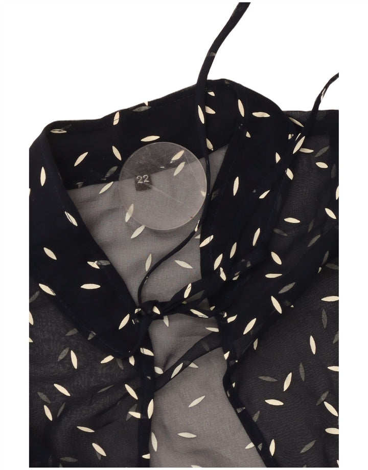 Bluză cămașă cu model abstract pentru femei VINTAGE UK 22 3XL bleumarin