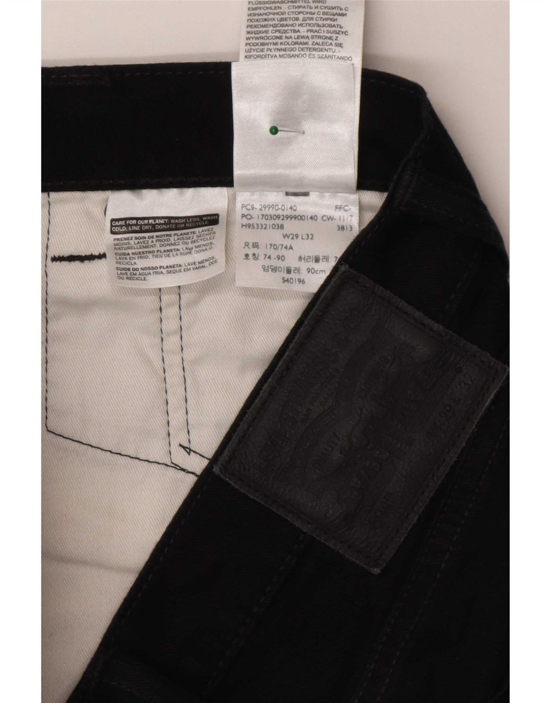 Blugi drepti pentru femei Levi's 504 W29 L32 bumbac negru