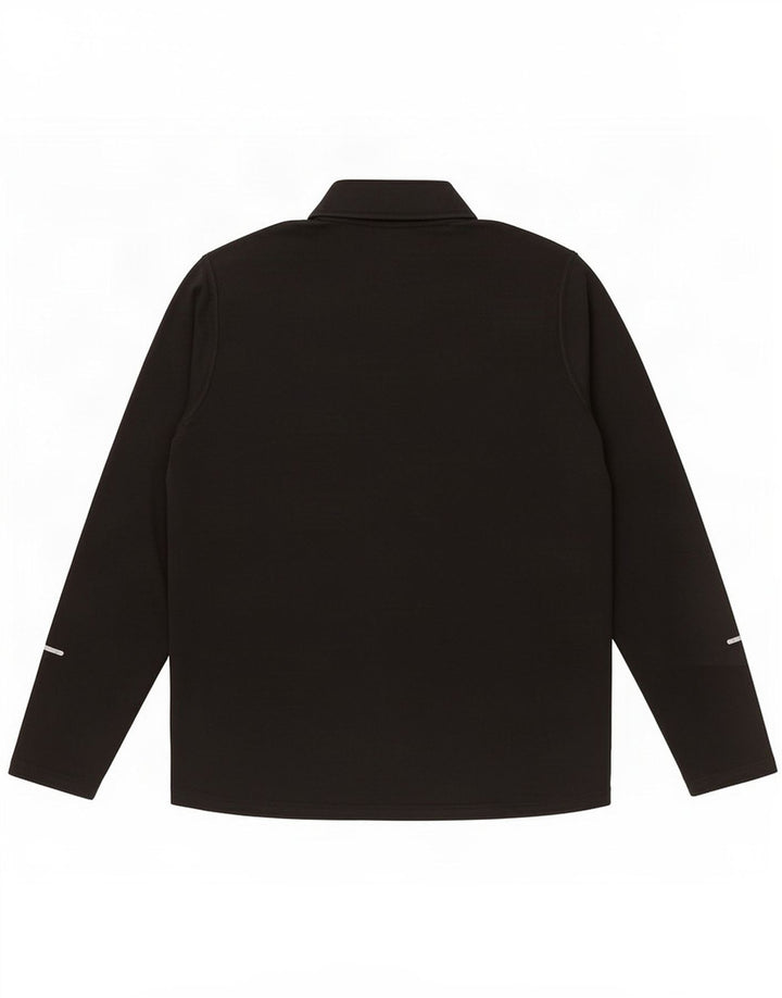 Top pentru bărbați Nike Dri Fit, cu fermoar, cu mânecă lungă, poliester negru