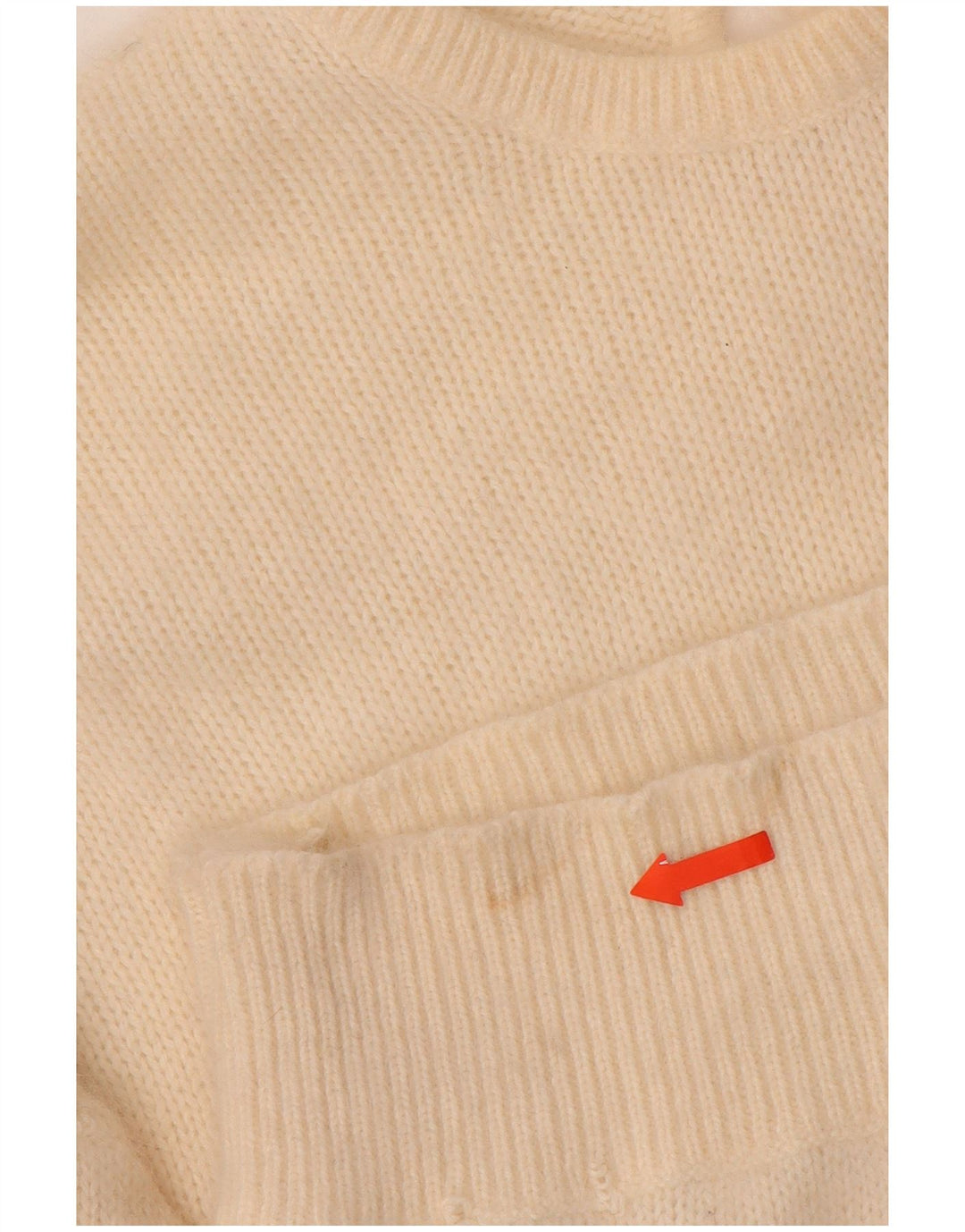 Pulover VINTAGE pentru femei cu decolteu triplu UK 14 Medium Off White