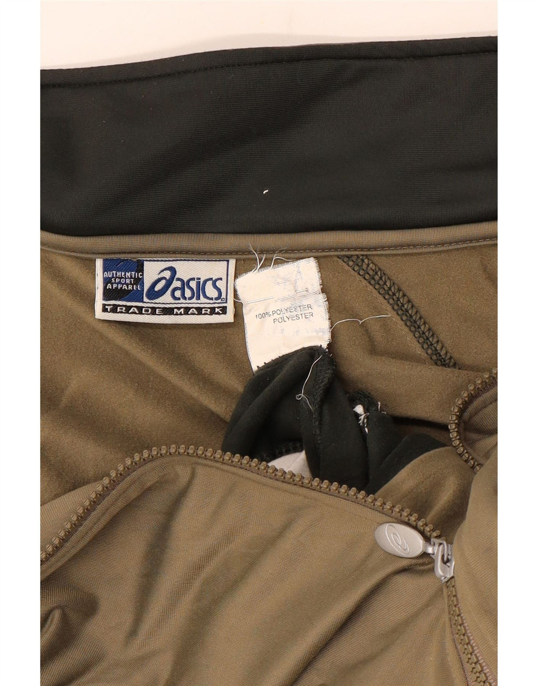 Jachetă pentru trening Asics pentru bărbați, poliester color bloc mediu kaki