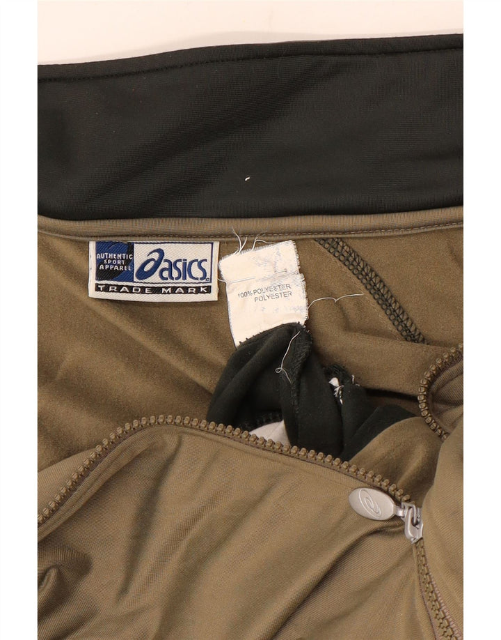 Jachetă pentru trening Asics pentru bărbați, poliester color bloc mediu kaki