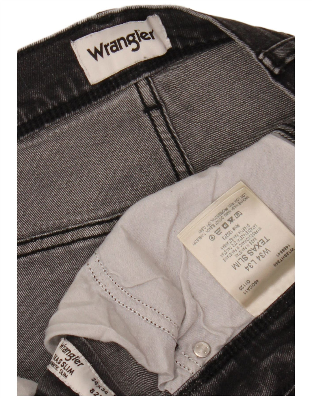 WRANGLER Blugi pentru bărbați Texas Slim W34 L34 bumbac negru