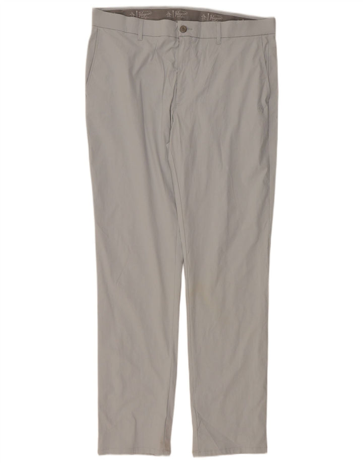 Pantaloni chino slim pentru bărbați Penguin L36 L34 nailon gri