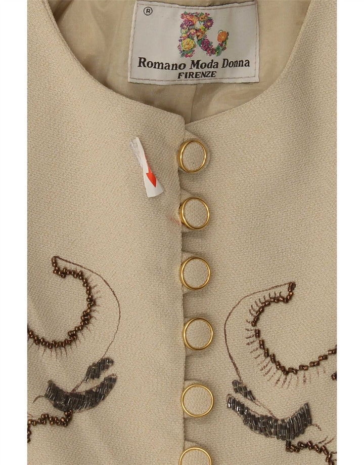 Jachetă vintage pentru damă cu grafică IT 42 Medium Beige Animal Print