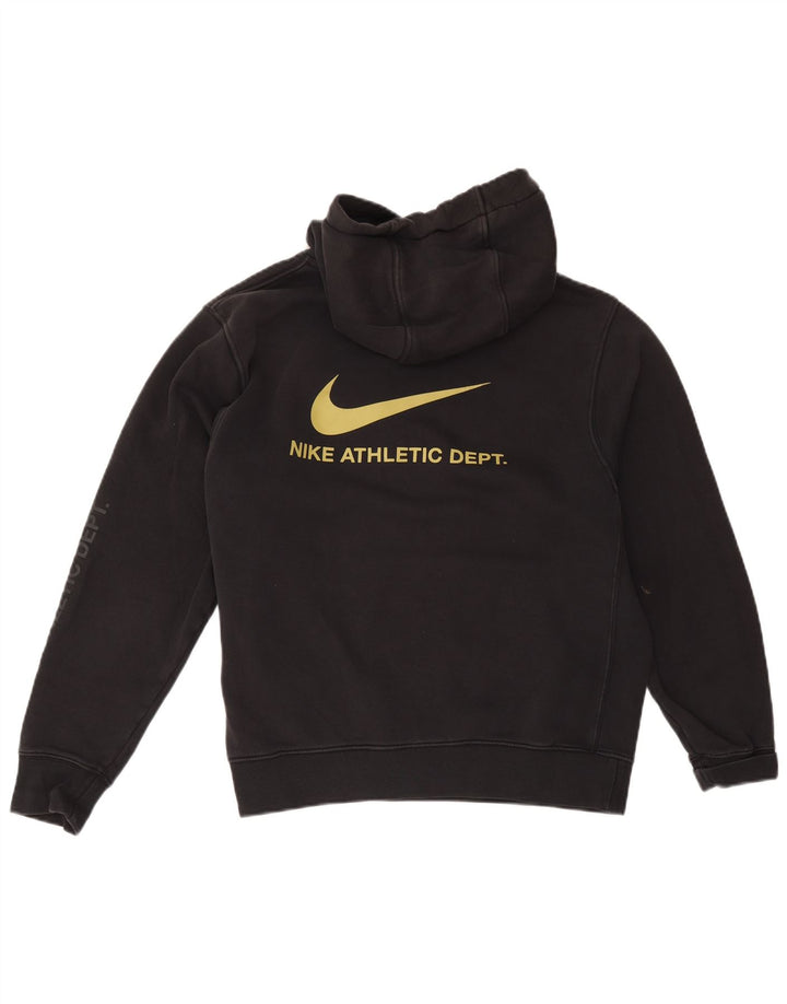 Pulover NIKE pentru bărbați cu glugă grafic, bumbac mediu negru