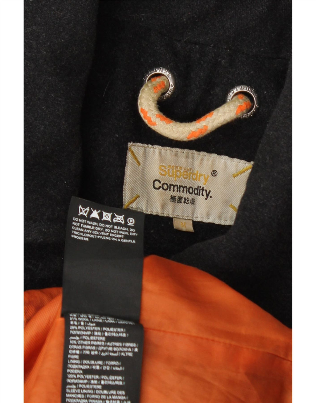 Palton de măzăre pentru bărbați Superdry UK 38, lână gri mediu