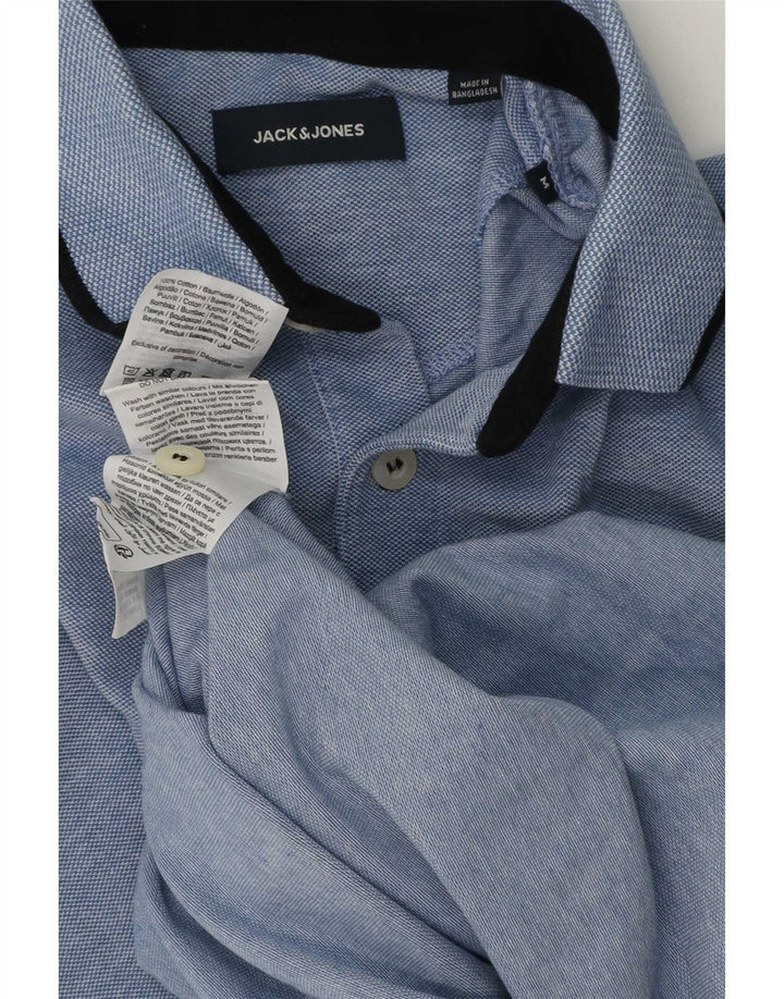Tricou polo Jack & Jones pentru bărbați, bumbac albastru mediu