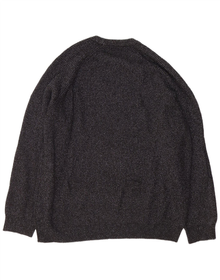 Pulover pentru bărbați Marks & Spencer, cu gâtul turn, 2XL, poliamidă neagră cu pete