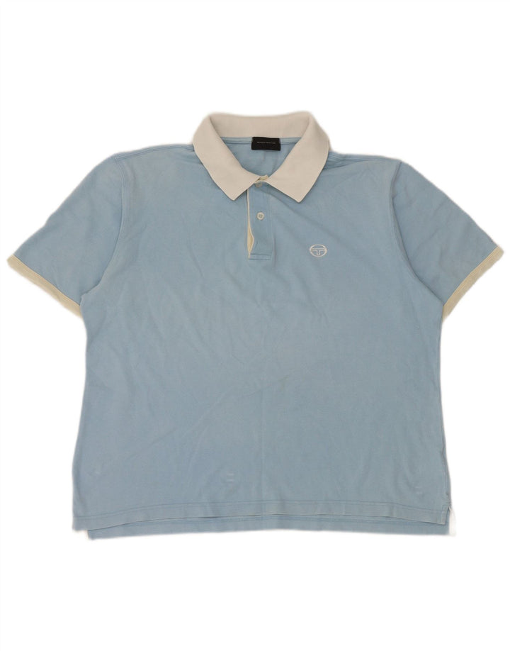 Cămașă polo Sergio Tacchini pentru bărbați IT 48, albastru mediu, bumbac color bloc