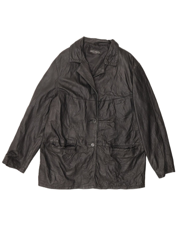 Lavorazione Artigianale Jachetă de piele pentru femei UK 16 Large Black