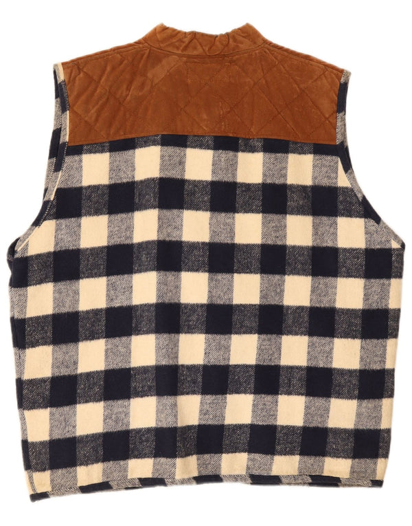 Gilet vintage pentru bărbați, UK 40, mare din bumbac cu carouri, albastru marin