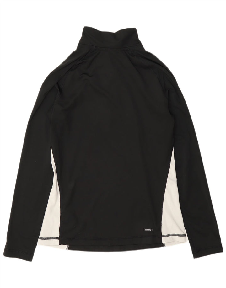 Top de trening cu pulover grafic Adidas pentru femei UK 12/14 Medium Negru