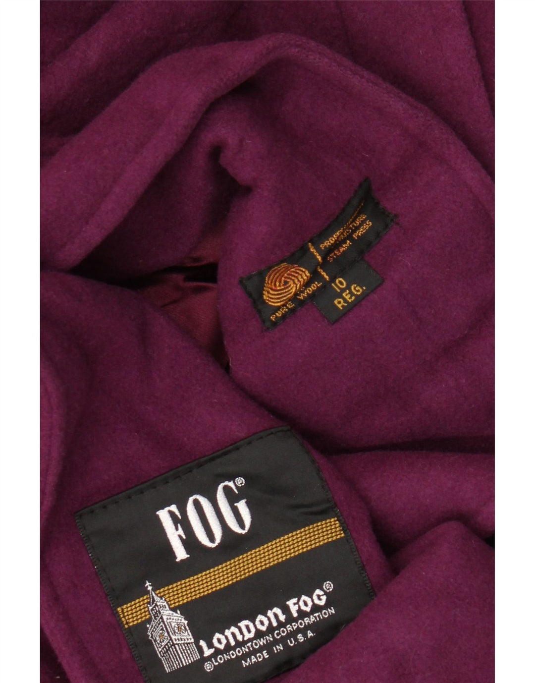 Trenci pentru femei LONDON FOG US 10 Lână violet mare