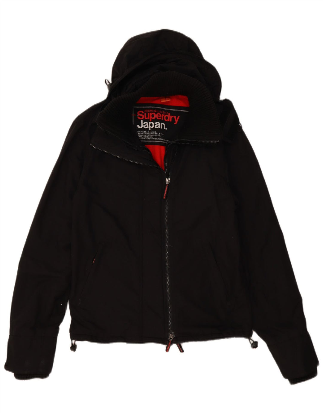 Jachetă Windbreaker cu glugă pentru bărbați Superdry UK 36 Nylon negru mic