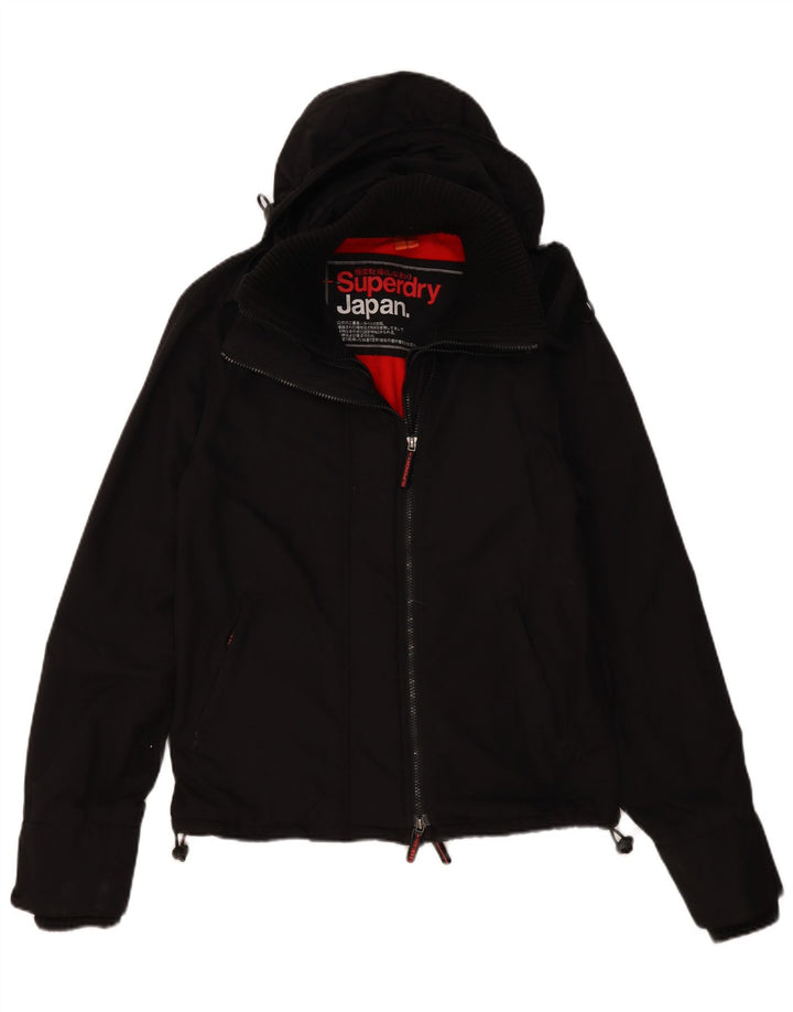 Jachetă Windbreaker cu glugă pentru bărbați Superdry UK 36 Nylon negru mic