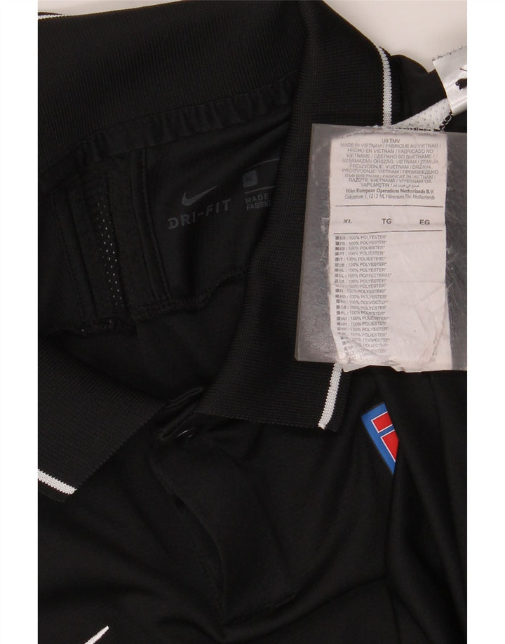 Tricou polo grafic pentru bărbați NIKE XL, negru, poliester color bloc