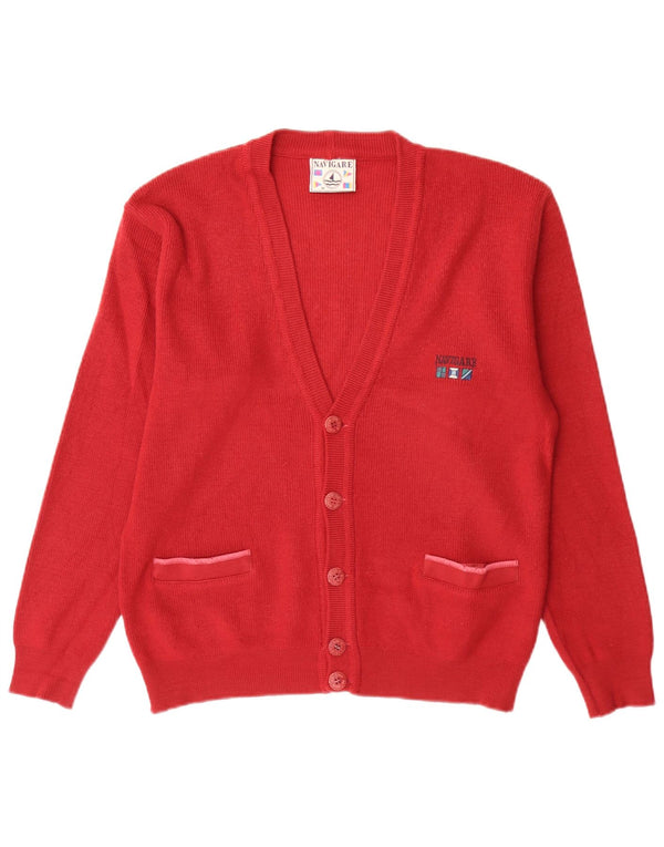 Navigare Mens Cardigan Sweater Medium Red