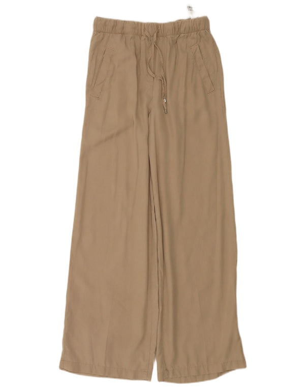 Pantaloni largi pentru femei cu talie înaltă Zara XS W24 L30 bej Lyocell