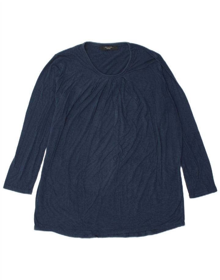 Max Mara Top de weekend pentru femei cu mânecă lungă UK 14 Medium Bleumarin Viscoză