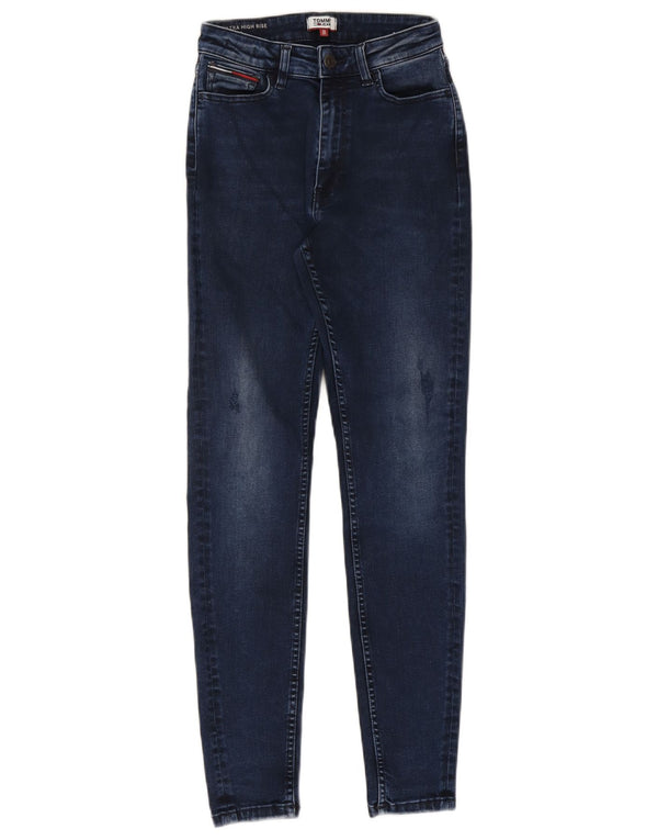 Blugi skinny cu talie mare pentru femei Tommy Hilfiger W26 L30 bumbac bleumarin